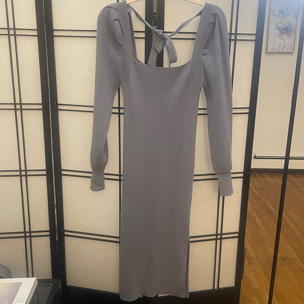 House of Harlow square neck sweater midi dress